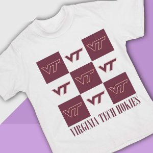 4 Virginia Tech Hokies Checkerboard Logo Shirt Ladies Tee