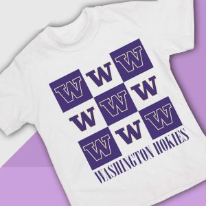 4 Washington Huskies Checkerboard Logo Shirt Ladies Tee