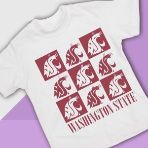 4 Washington State Cougars Checkerboard Logo Shirt Ladies Tee