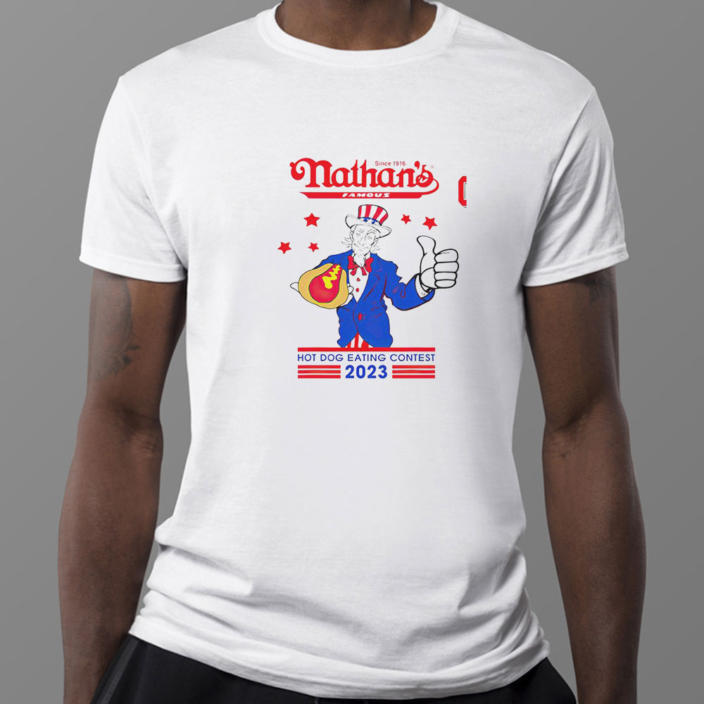 Nathans Hot Dog Eating Contest 2023 T-Shirt, Ladies Tee