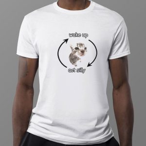 5 Wake Up Act Silly Cat T Shirt Ladies Tee