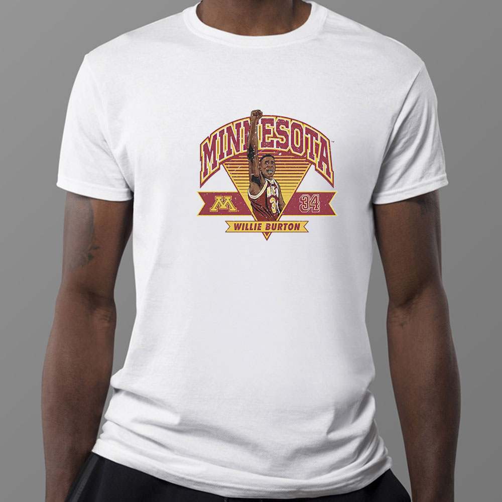 Willie Burton Grey Victory Minnesota Golden Gophers 34 T-Shirt, Ladies Tee